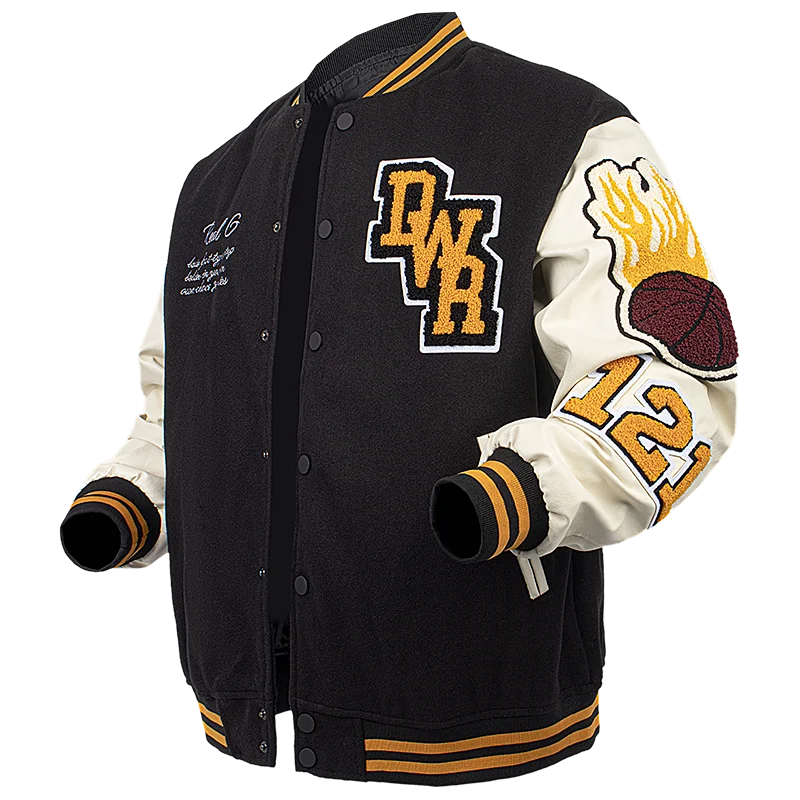 Vyriška Bomber Striukė - Siuvinėta Varsity Motociklininkų Striukė