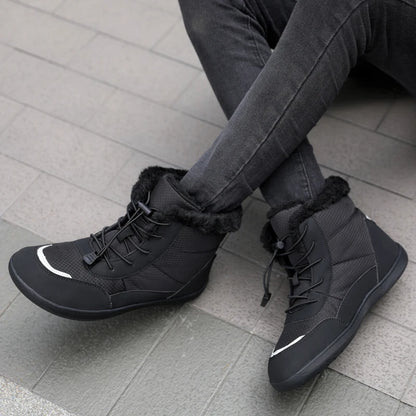 Žieminiai Barefoot Batai Moterims - Šilti Sniego Batai su Pliušu - Vandeniui Atsparūs