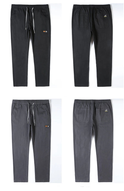 Vyriškos Kelnės - Elastinga Juosmena - Pilkos Juodos