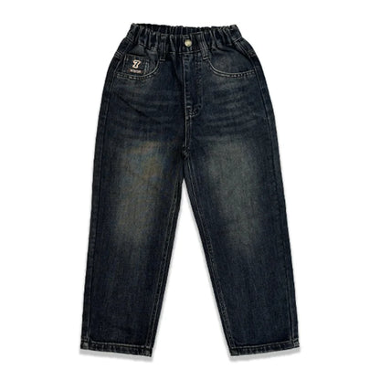 Vaikų Baggy Džinsai Paaugliams - Distressed Retro Stiliaus Denim Kelnės