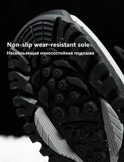 Vyriški Aukšti Žieminiai Batai su Kailiuku - Neslystantys Sniego Batai Darbui