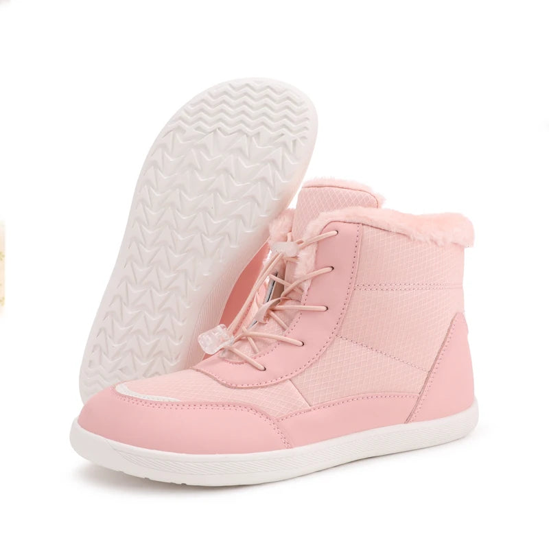 Žieminiai Barefoot Batai Moterims - Šilti Sniego Batai su Pliušu - Vandeniui Atsparūs