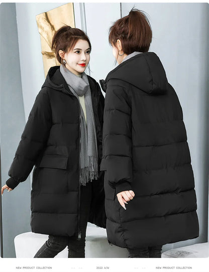 Žieminis Ilgas Paltas Moterims - Vatinė Striukė - Labai Dideli Dydžiai