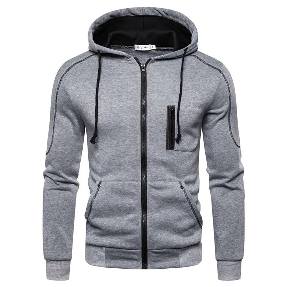 Vyriška Hoodie Striukė su Užtrauktuku - Fleece Džemperis su Gobtuku