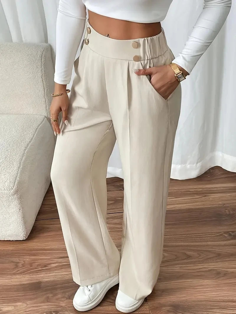 Moteriškos Kelnės - Gėlių Raštas - Elastinga Juosmena Vasarai