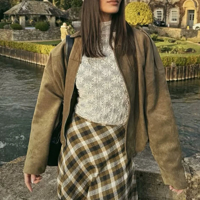 Moteriškas Paltas - Stilingas Rudens Žiemos Švarkas Moterims Laisvo Kirpimo