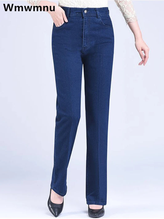 Moteriški  Tiesūs Džinsai - Aukštu Liemeniu Mom Jeans Vintage Stilius