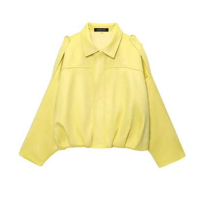 Moteriškas Paltas - Stilingas Rudens Žiemos Švarkas Moterims Laisvo Kirpimo