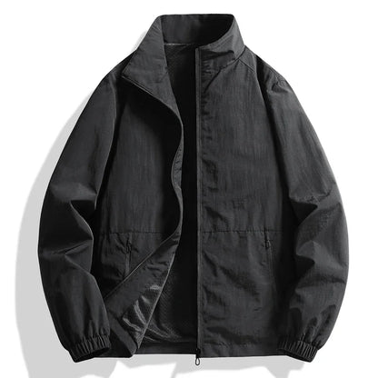 Vyriška Pavasario-Rudens Striukė Didelių Dydžių - Kasdienė Lengva Striukė su Stačia Apykakle