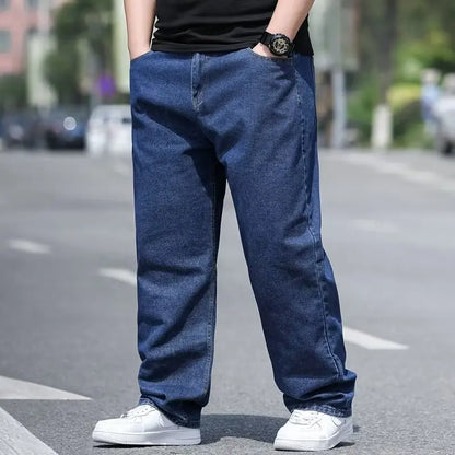 Vyriški Oversize Džinsai - Platūs Baggy Y2K Stiliaus Kelnės su Kišenėmis
