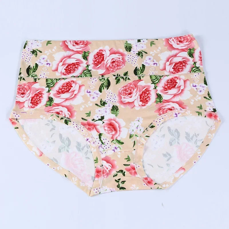 Moterų Apatiniai  - Aukšta Liemena Gėlių Raštas - Medvilnė Seamless