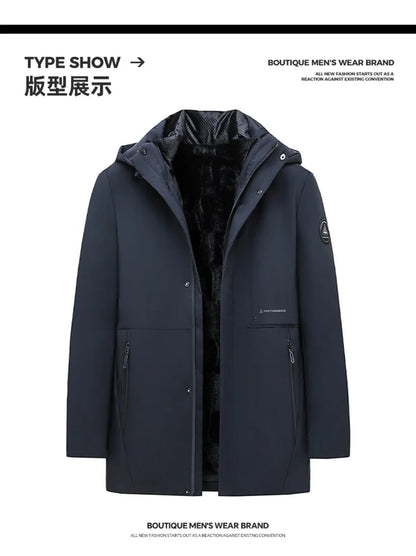 Vyriška Ilga Žieminė Parka Striukė - su Kailiuku ir Gobtuvu