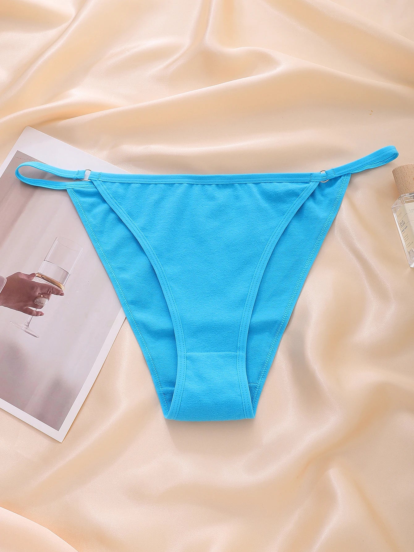 Moterų Seksualios Kelnaitės 5 Vnt. - Hipster Bikini su Žiedu ir Raišteliu