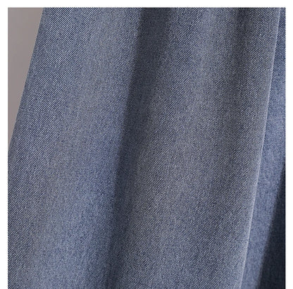 Moteriški Džinsai 2025 Ruduo - Mėlyni Plačių Kojų Aukštu Liemeniu Denim Kelnės