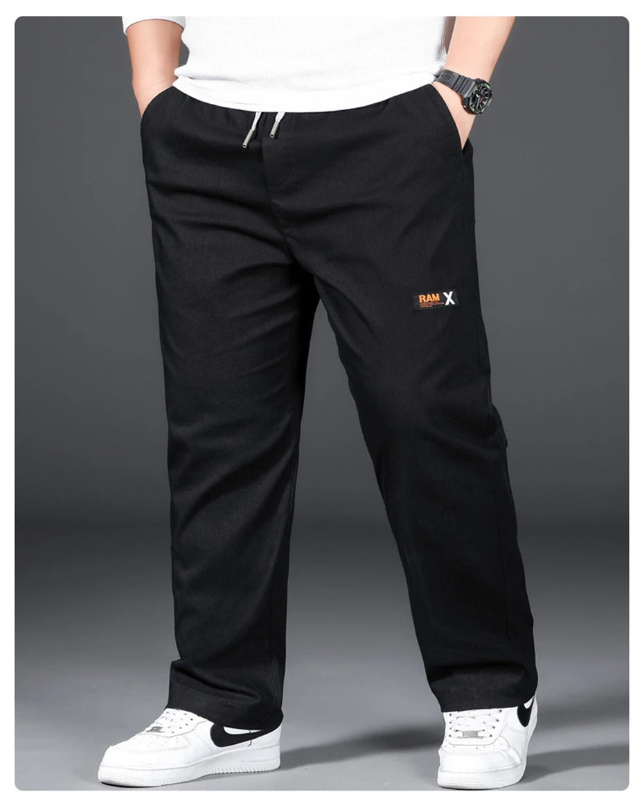 Vyriškos Kelnės - Elastinga Juosmena - Pilkos Juodos