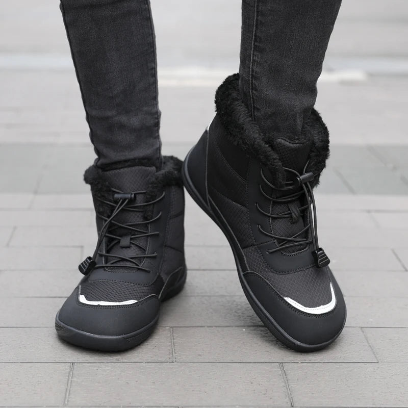 Žieminiai Barefoot Batai Moterims - Šilti Sniego Batai su Pliušu - Vandeniui Atsparūs