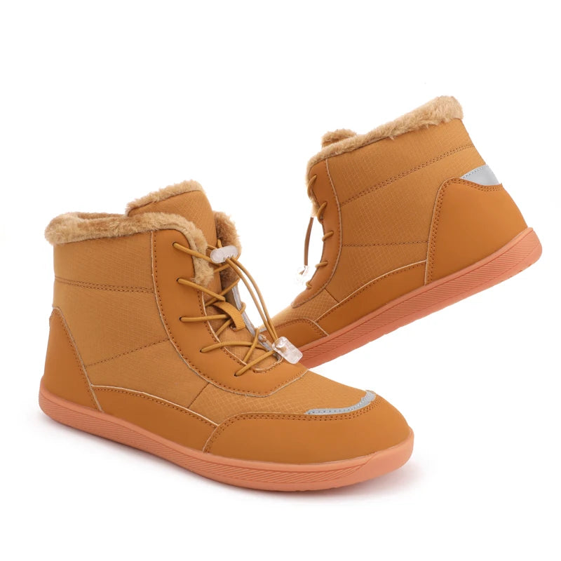 Žieminiai Barefoot Batai Moterims - Šilti Sniego Batai su Pliušu - Vandeniui Atsparūs