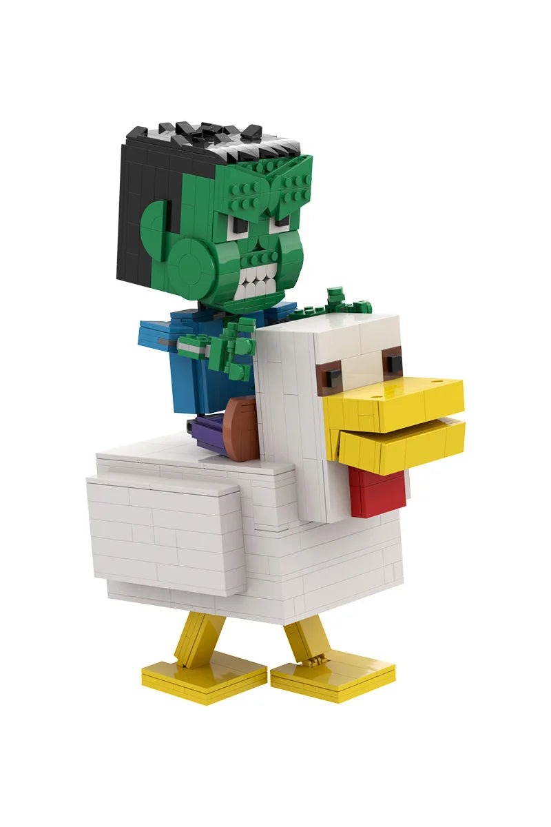 MOC Minecraft Vištos Jojikas - Interaktyvus Žaidimas - Lavos Višta Konstruktorius