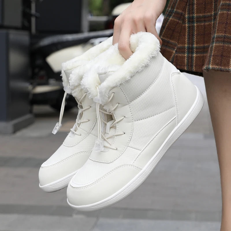 Žieminiai Barefoot Batai Moterims - Šilti Sniego Batai su Pliušu - Vandeniui Atsparūs