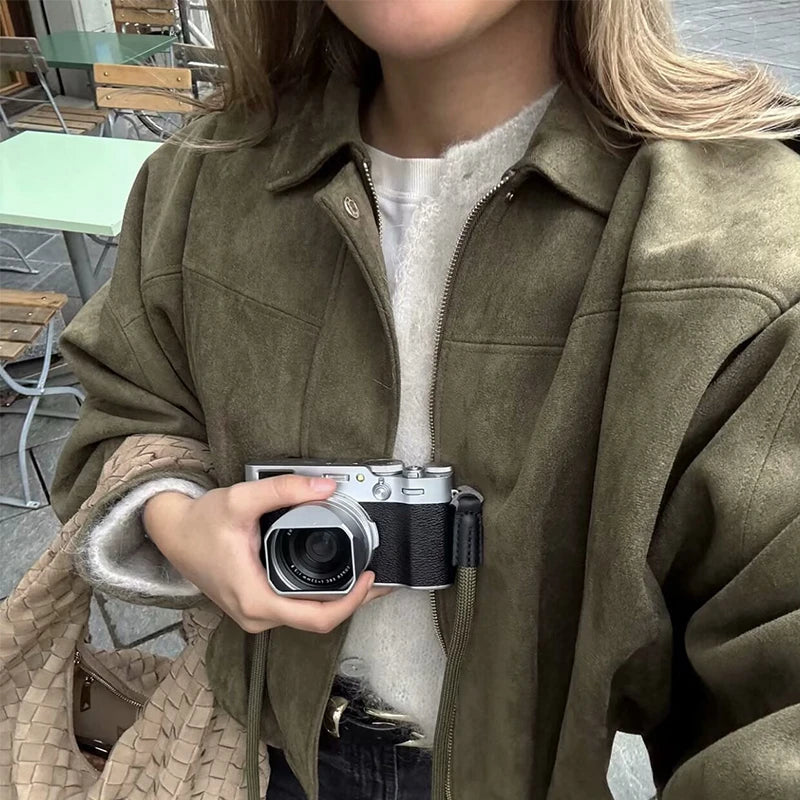 Moteriškas Paltas - Stilingas Rudens Žiemos Švarkas Moterims Laisvo Kirpimo