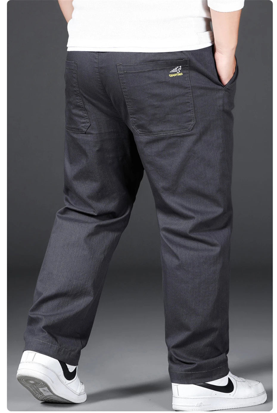 Vyriškos Kelnės - Elastinga Juosmena - Pilkos Juodos