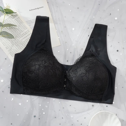 Nėrinuota Liemenėlė su Priekyje Užsegimu - Seamless Push-Up Bra