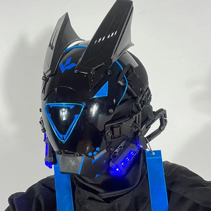 JAUPTO Punk Kaukė Cosplay Vyrams Moterims - LED Trikampio Šviesos Kaukė Helovino Vakarėlio Muzikos Festivalio Aksesuarai