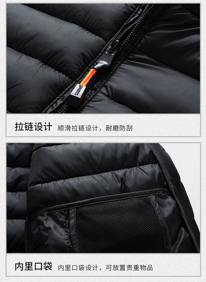 Vyriška Žieminė Striukė su Gobtuku - Lengva Vatinė Striukė Dryžuotu Dizainu