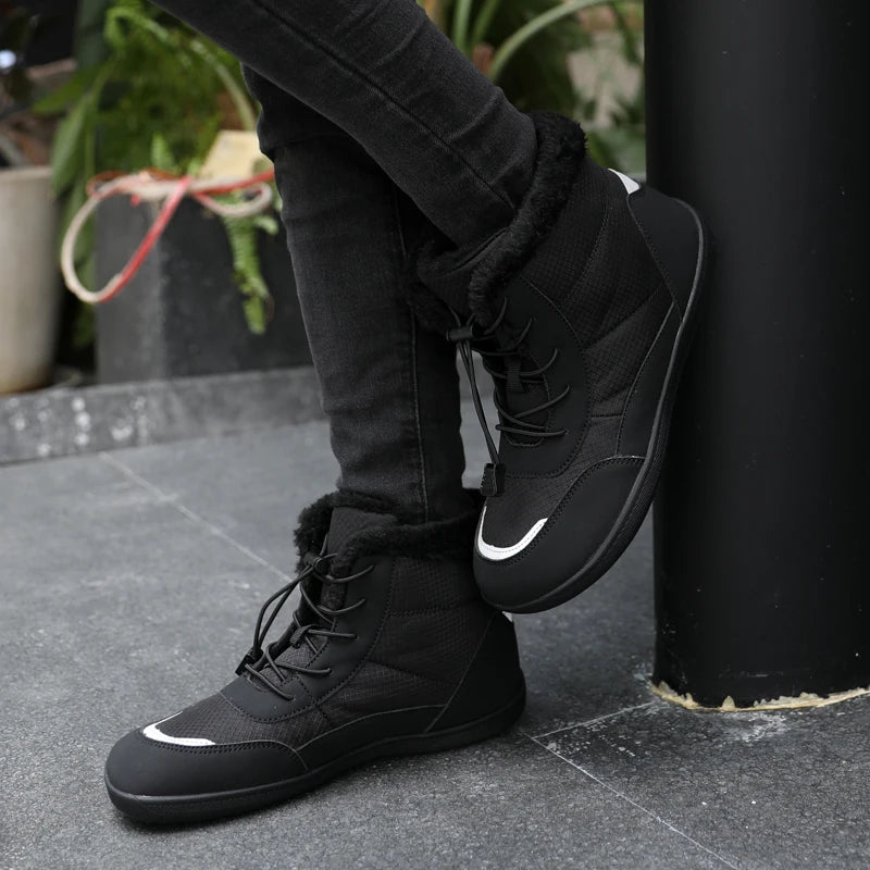 Žieminiai Barefoot Batai Moterims - Šilti Sniego Batai su Pliušu - Vandeniui Atsparūs