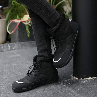 Žieminiai Barefoot Batai Moterims - Šilti Sniego Batai su Pliušu - Vandeniui Atsparūs