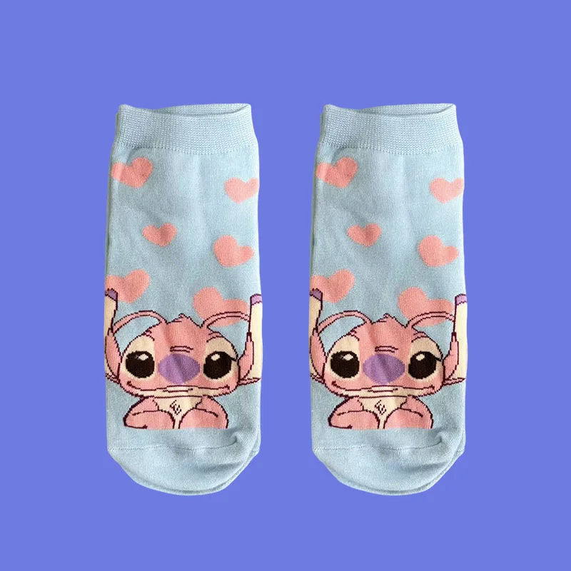 Stitch Animacinės Kojinės Vaikams/Moterims 33-38 - 1/5 Poros Pakuotė