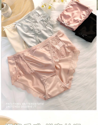 Moteriškos Šilko Kelnaitės - Kvėpuojančios Seksualios Vidutinio Liemens Ice Silk