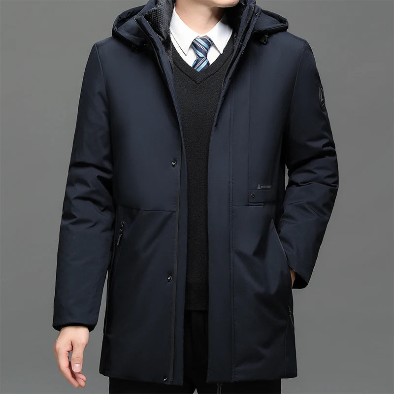 Vyriška Ilga Žieminė Parka Striukė - su Kailiuku ir Gobtuvu