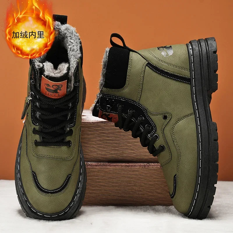Žieminiai Batai Vyrams - Šilti Pliušiniai - Vandeniui Atsparūs -