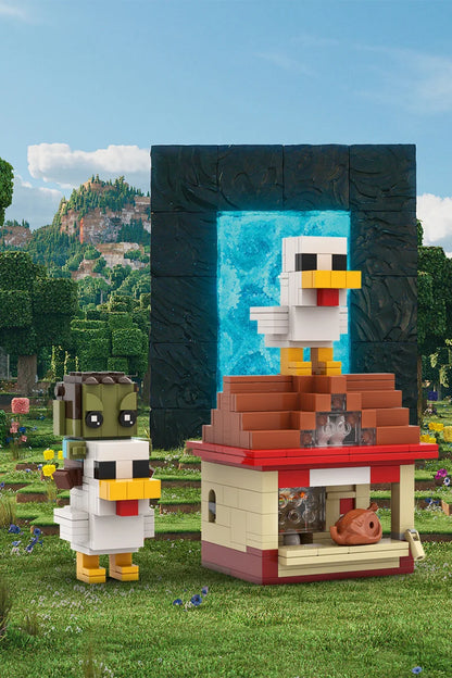 MOC Minecraft Vištos Jojikas - Interaktyvus Žaidimas - Lavos Višta Konstruktorius