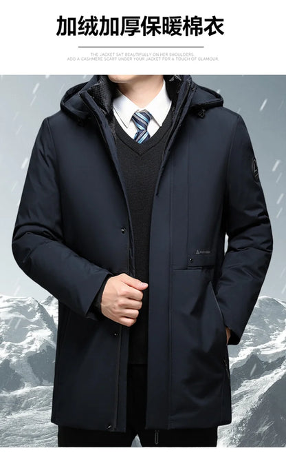 Vyriška Ilga Žieminė Parka Striukė - su Kailiuku ir Gobtuvu