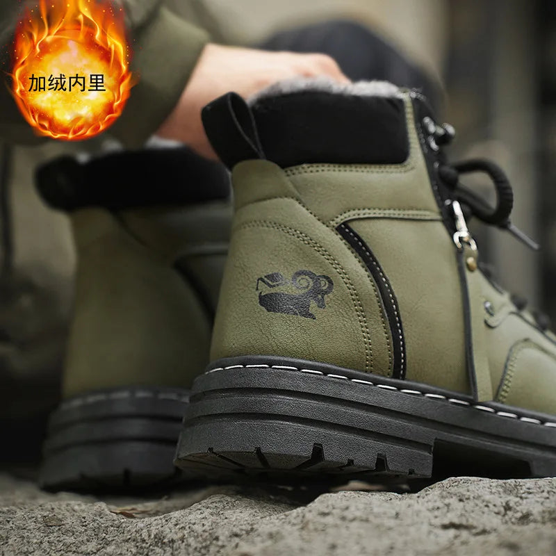 Žieminiai Batai Vyrams - Šilti Pliušiniai - Vandeniui Atsparūs -