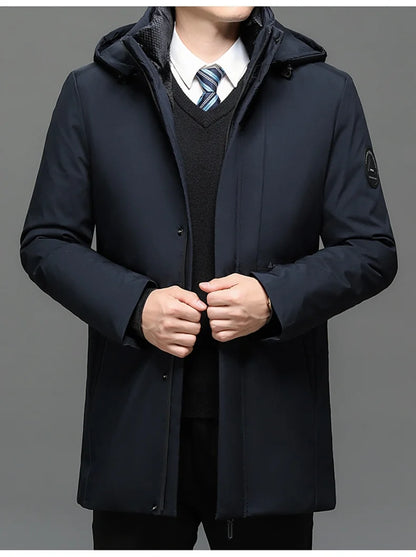 Vyriška Ilga Žieminė Parka Striukė - su Kailiuku ir Gobtuvu