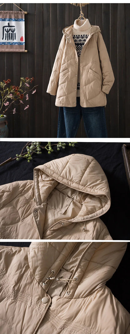 Žieminė Striukė Moterims - 90% Ančių Pūkai - Ultra Lengva -