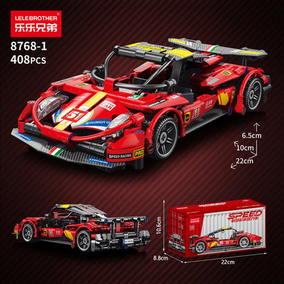 Lele Brothers Technology Power Racing Car Assembly Model Boy Assembly Building Blocks Toy Gift