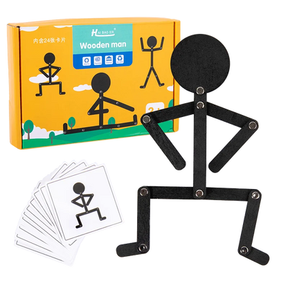 Montessori Medinė Dėlionė Vaikams | Sporto Pozos - Edukacinis Žaidimas Rankų Įgūdžiams