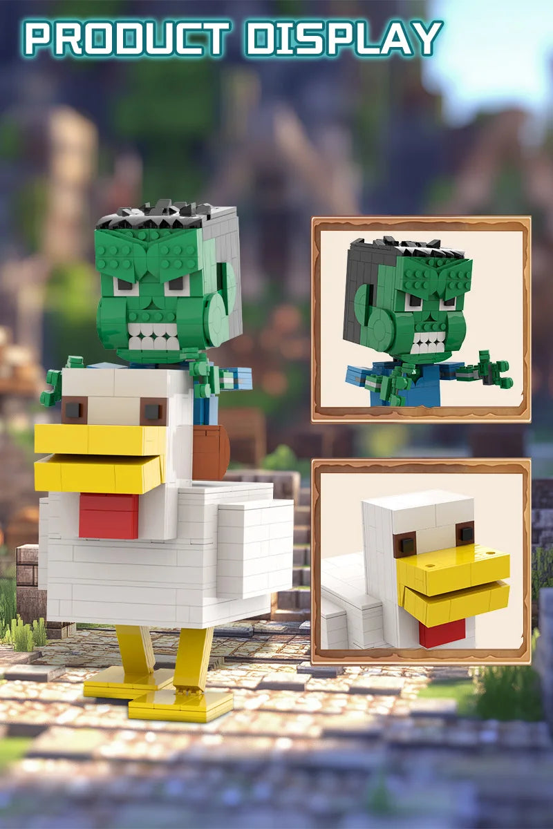 MOC Minecraft Vištos Jojikas - Interaktyvus Žaidimas - Lavos Višta Konstruktorius