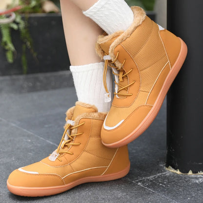 Žieminiai Barefoot Batai Moterims - Šilti Sniego Batai su Pliušu - Vandeniui Atsparūs