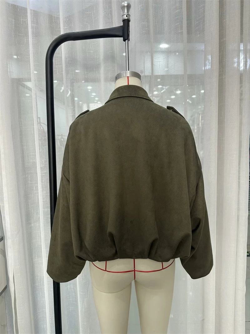 Moteriškas Paltas - Stilingas Rudens Žiemos Švarkas Moterims Laisvo Kirpimo