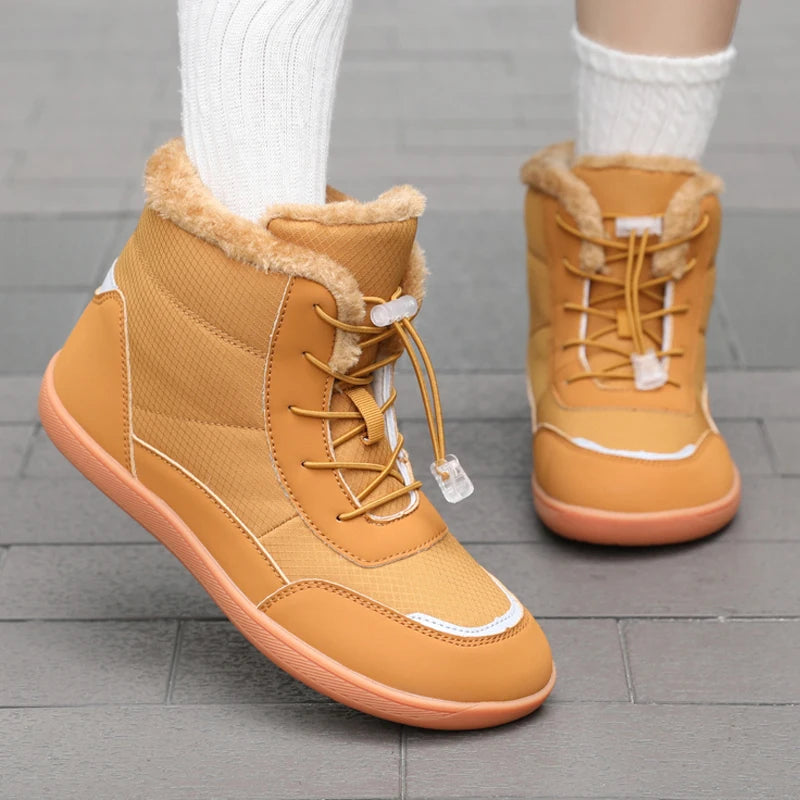 Žieminiai Barefoot Batai Moterims - Šilti Sniego Batai su Pliušu - Vandeniui Atsparūs