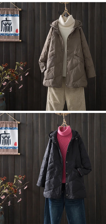 Žieminė Striukė Moterims - 90% Ančių Pūkai - Ultra Lengva -