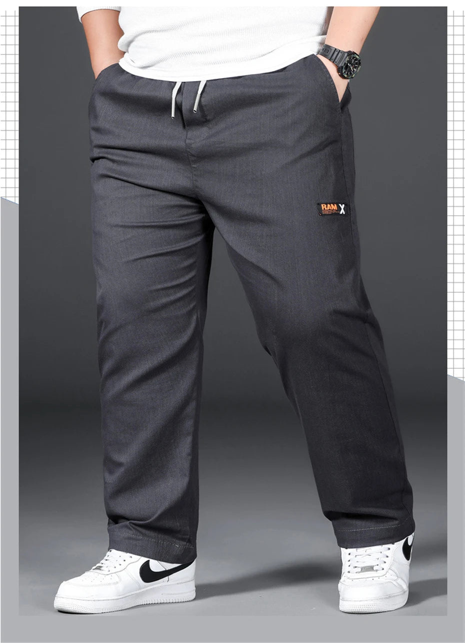 Vyriškos Kelnės - Elastinga Juosmena - Pilkos Juodos