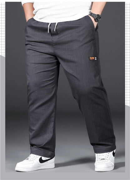 Vyriškos Kelnės - Elastinga Juosmena - Pilkos Juodos