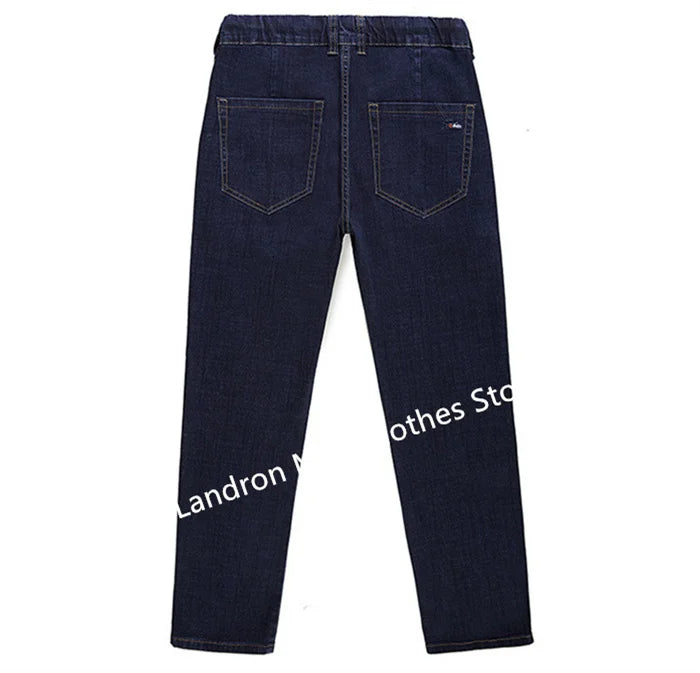 Vyriški Džinsai Didelių Dydžių iki 180KG - Tiesūs Aukštu Liemeniu Dad Džinsai