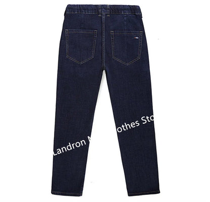 Vyriški Džinsai Didelių Dydžių iki 180KG - Tiesūs Aukštu Liemeniu Dad Džinsai